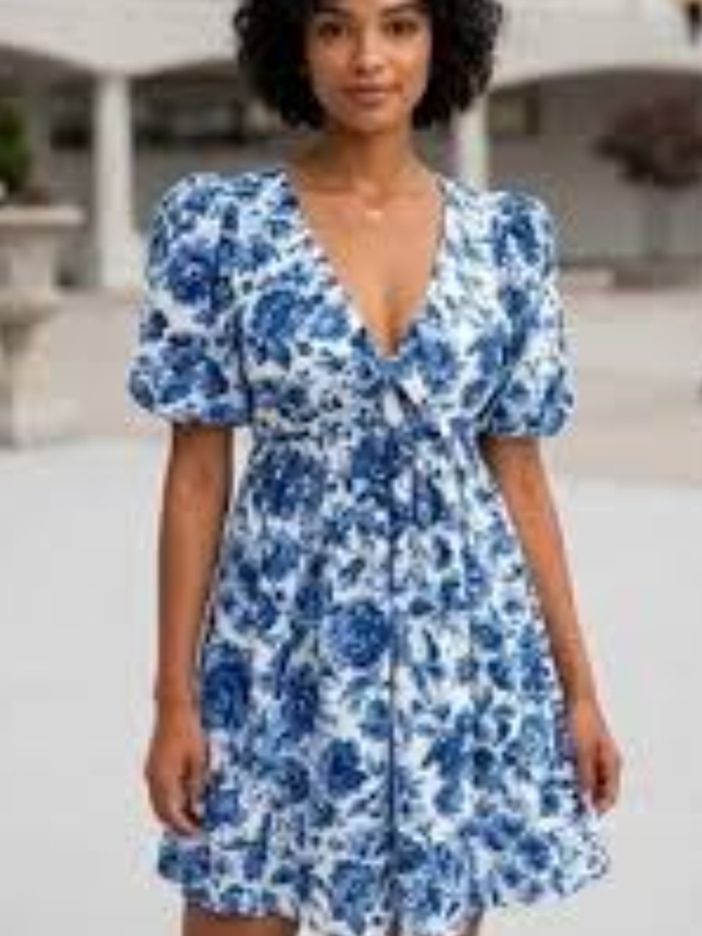 Abercrombie & Fitch Blue and White Floral Midi Dress